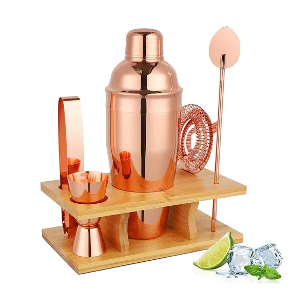 Set shaker per cocktail in oro rosa