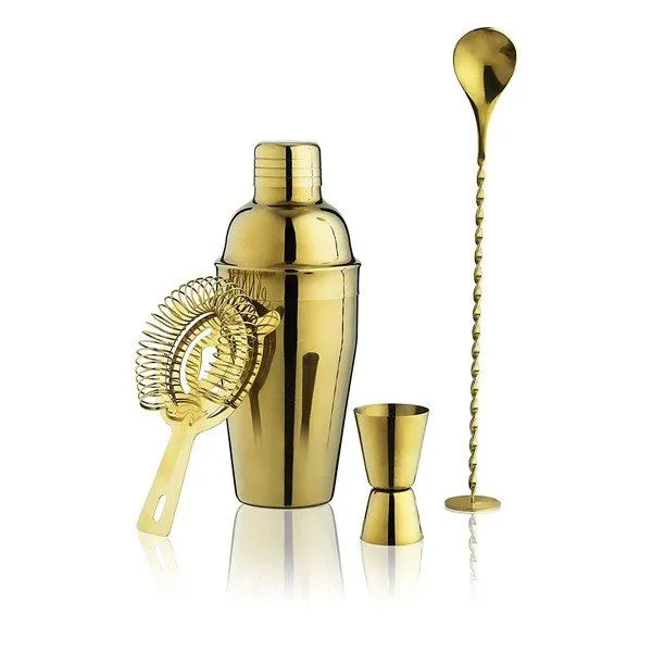Set shaker per cocktail in oro