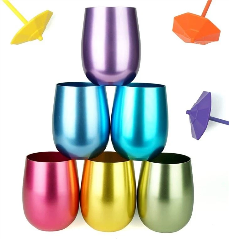 Recyclable shatterproof egg-shaped aluminum cup