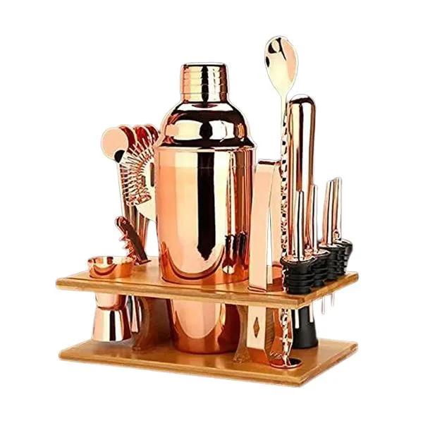 Set shaker per cocktail in oro rosa