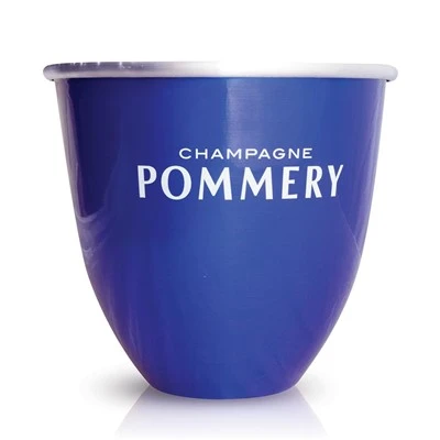 Secchiello per il ghiaccio in metallo con marchio Pommery